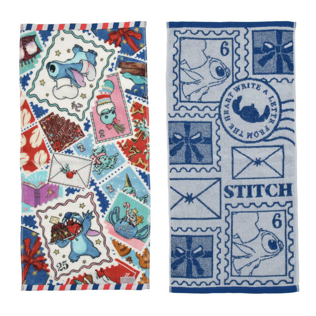 スティッチ＆スクランプ フェイスタオル セット Holiday Season collection 2,000円