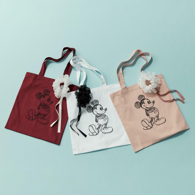 ＜ミッキー＞トートバッグシュシュSET 6,380円｜MITSUMARU Chico｜ミッキー＆フレンズ・イン・リアル・ライフ「SHIBUYA109 MY FAVE COLLECTION」