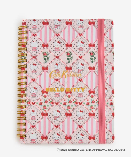 【Cath Kidston × Hello Kitty】リングノート Pink 1,760円／全て表紙の内側も異なるハローキティのアートになっている、こだわりがたっぷり詰まったノート