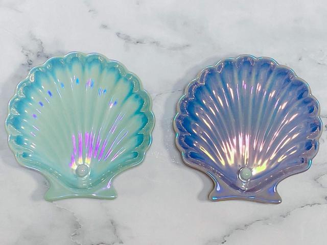 【Francfranc（フランフラン）】オパールシェル　プレート　S  MINT・PURPLE／各税込900円