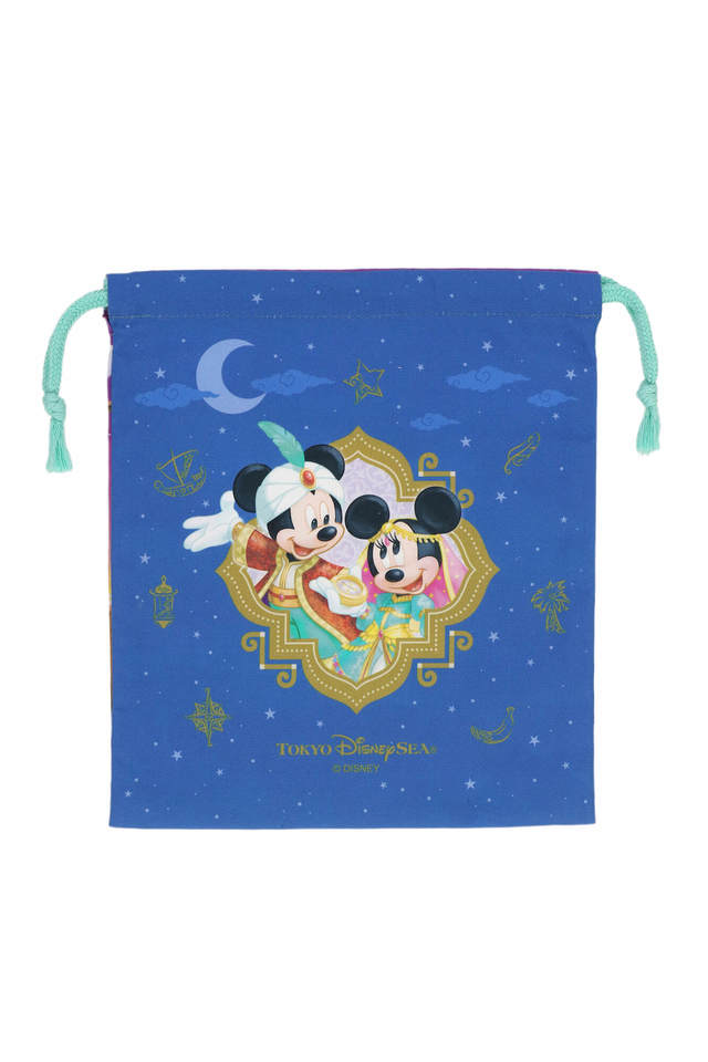 きんちゃく 850円|サイズ:縦約23×横約20cm|東京ディズニーシー開園21周年をお祝いするグッズ|発売日:2022年9月4日(日)|販売店舗:エンポーリオ