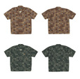 【STARBUCKS STAND by BEAMS】「総柄プリントショートスリーブシャツ」¥18,700(サイズ:XS / S / M / L / XL、カラー:グリーン / ブラウン)
