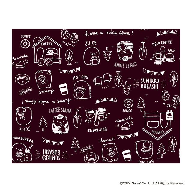 「オリジナルコーデュロイトートバッグの内生地 赤茶色（ピンク）」＜価格：4,800円（税込）＞【刺繍入り“すみっコぐらしトートバッグ”が大人可愛い♪「すみっコぐらし×珈琲館 ハッピーバッグ」が数量限定で販売！】　