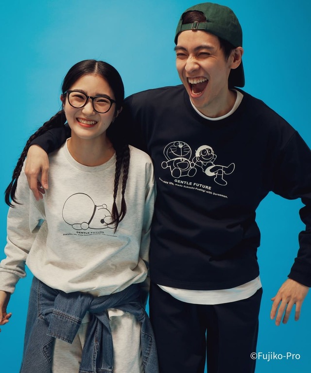 【ドラえもん×グローバルワーク】「ドラえもんルームウェアセット」5,990円（カラー展開：杢グレー / ネイビー、サイズ：M-L）