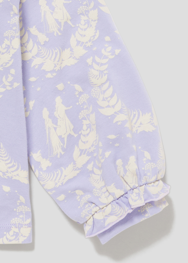 ベビー・キッズ長袖Tシャツ「アナ＆エルサ/パターン」