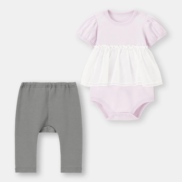 「BABY(NEWBORN)ロンパースセット(半袖)(チュール)+E」1,990円（税抜）