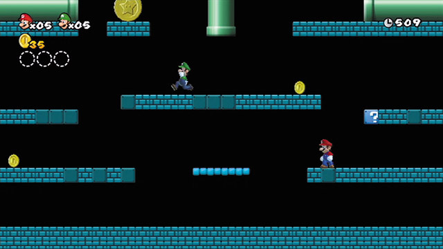 New スーパーマリオブラザーズ Wii／フリーモードのほか、コインを争奪しながらゴールを目指す「コインバトル」でも対戦プレイが楽しめる。