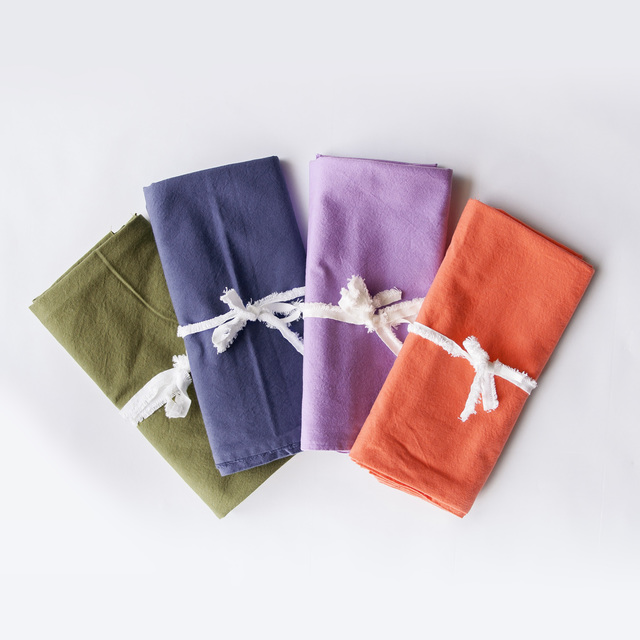 エプロン作り方の説明書付 綾織カラー生地