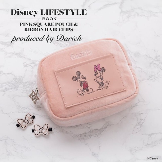 【『Disney LIFESTYLE BOOK ピンクポーチ＆前髪クリップ by Darich』（宝島社）】キュートなピンクポーチ