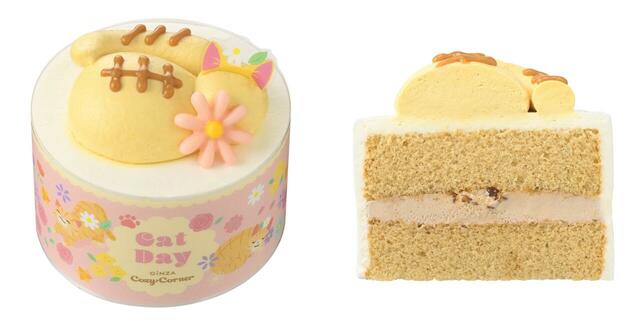「とらねこのケーキ」＜価格：637円（税込）＞【猫好きさんに届け！銀座コージーコーナーに可愛い「小ねこサブレ缶」が”猫の日”から登場するにゃ～♪】