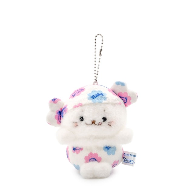 【ペコちゃん×しろたん】「しろたんぽてぽてミルキーマスコットキーホルダー」1,980円　ペコちゃんのまねっこをしてペロリと舌を出したしろたんがかわいい