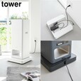 【山崎実業 towerシリーズ新アイテム】収納付きスチール台車 タワー／ACアダプターや電源タップをホコリから守りながら、見た目もスッキリ収納できる優れもの◎
