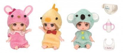 リカちゃんファミリー”に3代目みつごのあかちゃん登場！お世話遊びに