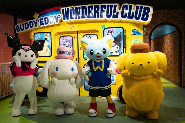 「BUDDYEDDY WONDERFUL CLUB」内覧会フォトセッション（通常キャラクターは映像のみの出演です）