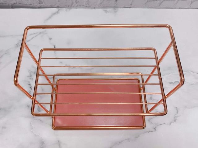 【Francfranc（フランフラン）】ワイヤーキッチンラック ガラス天板付 S コッパー／税込1,800円