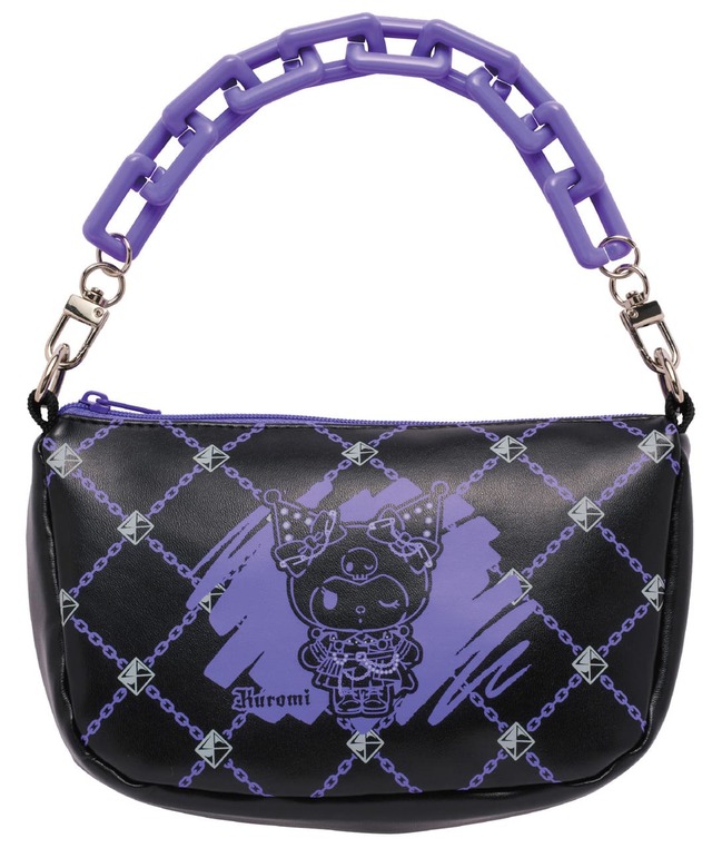 【Happyくじ「Sanrio characters PUNKS PartyHalloween2026〜」】C賞:チェーンポーチ(全4種)/キャラクターはクロミ、ポチャッコ、ポムポムプリン、リトルツインスターズの4種類