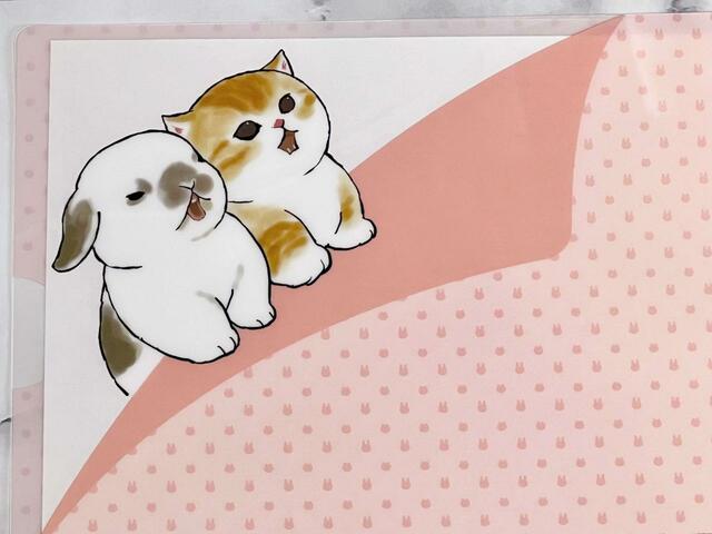 【Seria（セリア）】クリアファイルをめくってしまっている？！なんだか悪いお顔をしているにゃんこ＆うさぎです