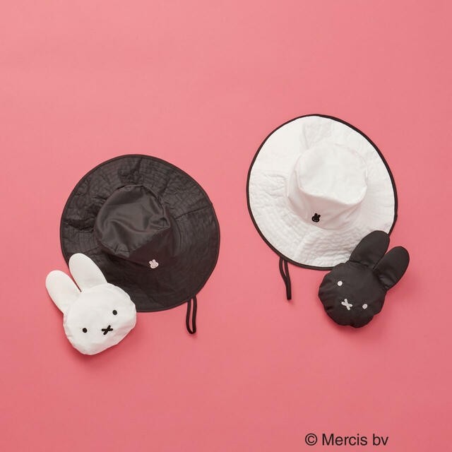 【ミッフィー×OPAQUE.CLIP／ポケッタブルアドベンチャーハット】くるっと裏返すとミッフィーのフェイス型に収納可能！持ち運びやすいポケッタブル仕様です（税込3979円）
