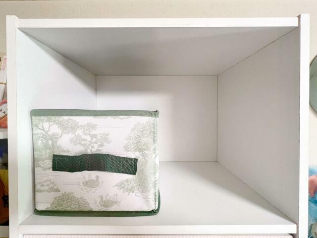 【Seria（セリア）】カラーボックスを縦置きしている場合は、セミキューブが2つ入ります