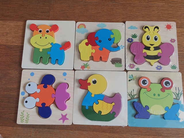 【Sendida 動物型の型はめパズル】6種類の型はめパズルが楽しめます