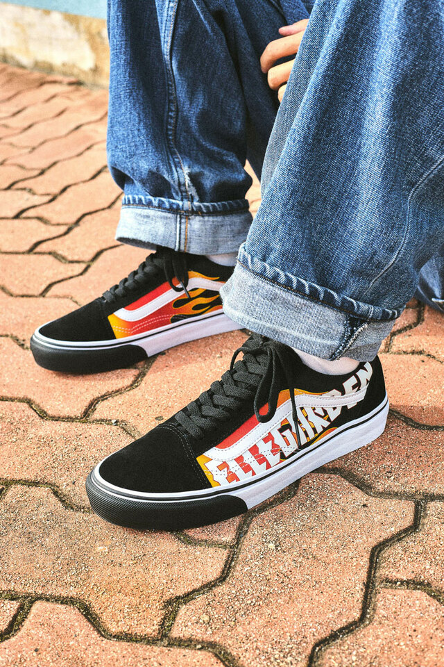 【VANS×ELLEGARDEN】OLD SKOOL(BLACK/FLAME) 品番. V36CF ELLE 販売価格.\11,000(税込) 