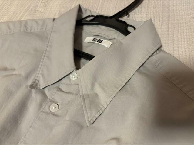 【Uniqlo U コットンシャツワンピース/ノースリーブ】きちんと感のある襟元で大人っぽい印象です♪