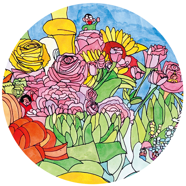 輪島 貫太氏の作品「わたしの花束」とコラボしたコースター【ロイヤルホストの新作スイーツ】