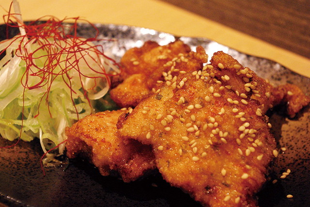 つけ蕎麦安土 高田馬場本店（高田馬場）　鶏の香味揚げ 350円