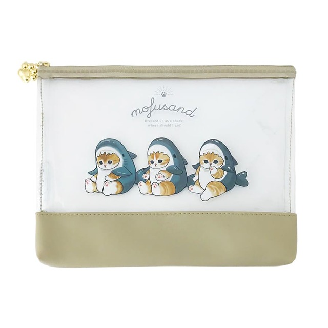 【モフサンド】フラットポーチ　1,100円（税込）サメにゃん