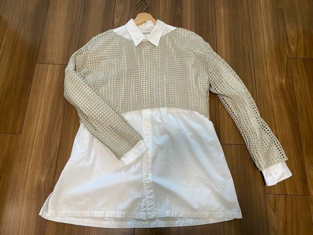 【GU 2ピースニットキャミソールワンピース】襟を出して着るのもおしゃれ