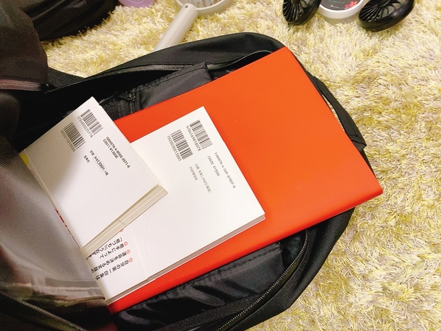 【ワークマン 防水デイバッグ】分厚いA4の手帳、本2冊を収納