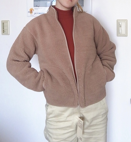 【無印良品】ストレッチボアフリースジャケット／1,490円