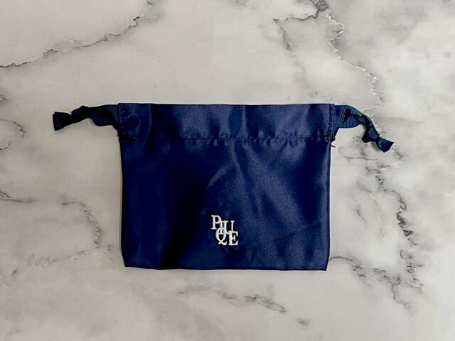 【otonaMUSE（オトナミューズ）5月号】「付録：gelato pique（ジェラート ピケ）サテン巾着ポーチ大中小3点セット」小サイズは無地のネイビー！