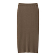 GU／ワイドリブニットナロースカート（BROWN）