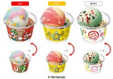 「スーパーマリオ ダブルカップ」＜価格：スモールダブル ¥510／レギュラーダブル ¥760＞【【サーティワン】マリオの無敵アイテム「スーパースター」がアイスになった！「ルイージのデコケーキ」にはチョコのテレサ付き！】