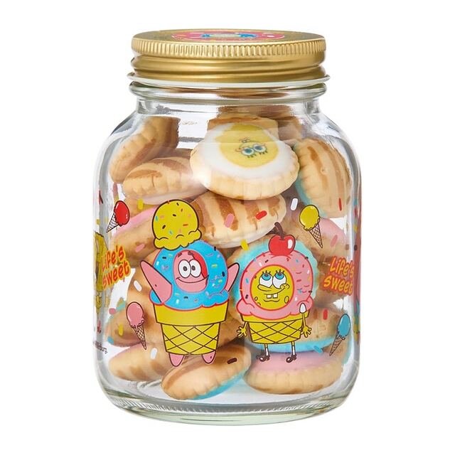 【PLAZA】「SpongeBob SquarePants スポンジ・ボブ ビスケットボトル」864円／PLAZA・MINiPLA限定！カラフルなビスケット入りのボトル