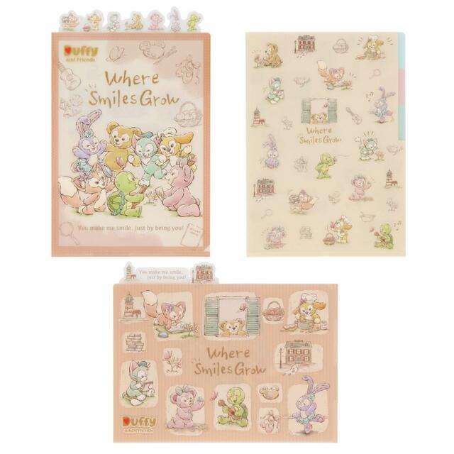クリアホルダーセット 1,500円｜ダッフィー＆フレンズの「ウェア・スマイルズ・グロウ」グッズ｜東京ディズニーシー｜発売日：2024年7月1日（月）