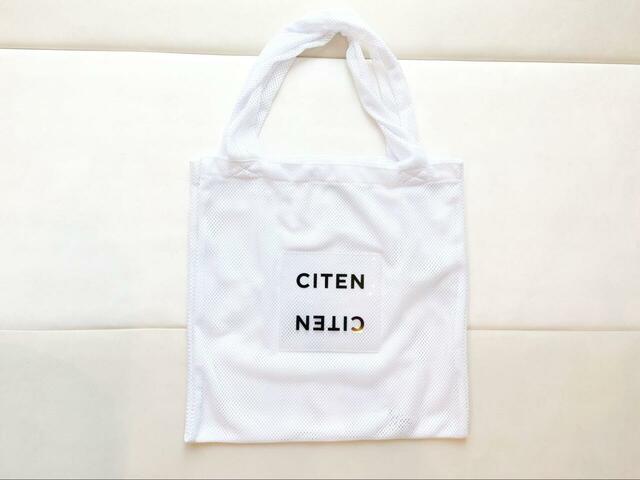 【CITEN　メッシュ＆クリア ロゴ トートバッグ】サイズは幅40.5×高さ41.5cm、持ち手は55cmです
