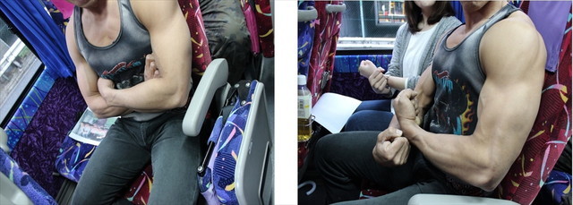 移動中もマッチョと楽しくおしゃべりできる