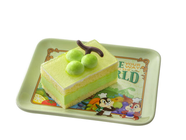 マスカットムースケーキ、スーベニアプレート付き 1,200円｜東京ディズニーシー・フード＆ワイン・フェスティバル