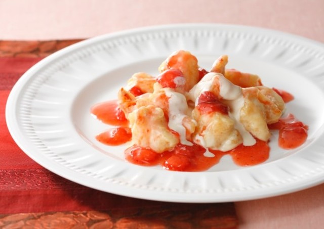 大海老のストロベリーマヨネーズソース