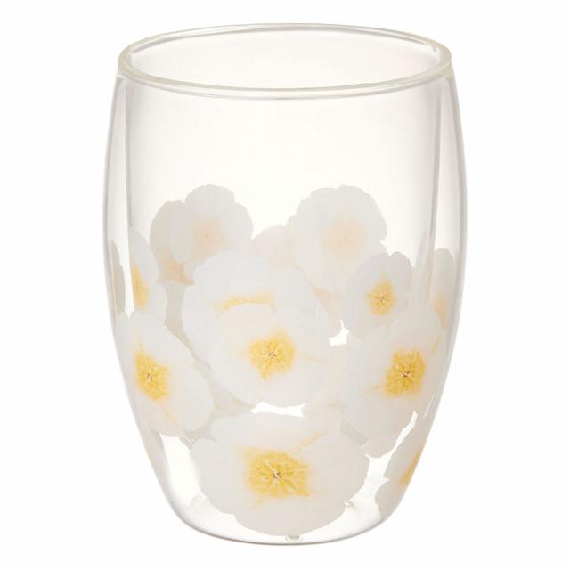 キアーロ ダブルウォールグラス／フラワー：1,400円（税込）