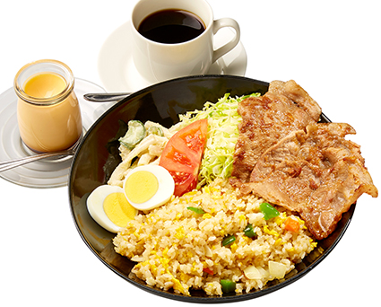 春キャベツと生姜焼き丼プリン・ドリンク付きセット