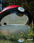 朝には曲面越しに広がる景色とともに起床【Poké Ball-Themed Hotel(モンスターボール型ホテル)】