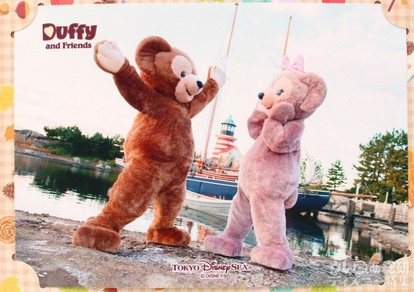 TDS】ダッフィーとシェリーメイのグリーティングの台紙写真が