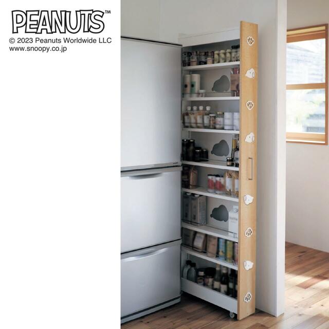 【ベルメゾン】リバーシブルキッチン隙間ワゴン「スヌーピー」｜￥26,900 （税込）　© 2024 Peanuts Worldwide LLC