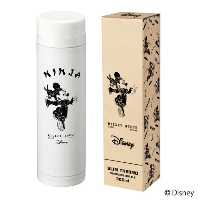 MICKEYデザイン スリムサーモボトル/JUMP 300ml(ホワイト)
