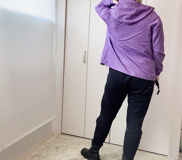 【ワークマン レディース高撥水シェルジャケット(エンボスタイプ)】個人的には大きめがおすすめ