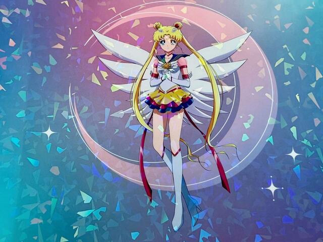 ピンクの月を背景に美しく凛々しいエターナルセーラームーンのイラストが♡【3COINS×セーラームーン】クリアファイル/330円(税込)