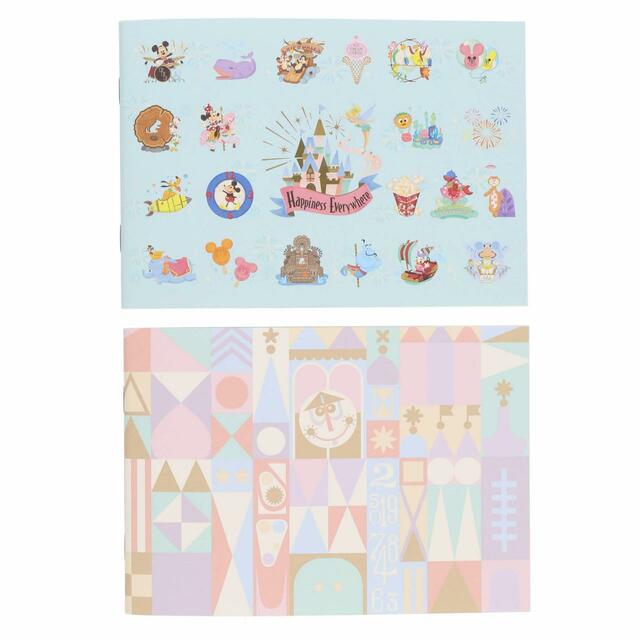 ノートセット 600円｜サイズ：（1冊あたり）縦約13×横約18cm、2冊セット｜東京ディズニーリゾート パークをモチーフにしたカラフルなグッズ｜発売日：2023年6月15日（木）｜販売店舗：東京ディズニーランド「ホームストア」、東京ディズニーシー「ヴィラ・ドナルド・ホームショップ」